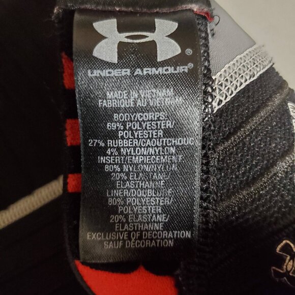 Under Armour Compression Shorts 9" Core Short Pro Graphite Black Red - Picture 6 of 7